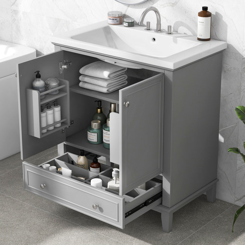 Ensemble de meuble-lavabo simple 30 po, Gris