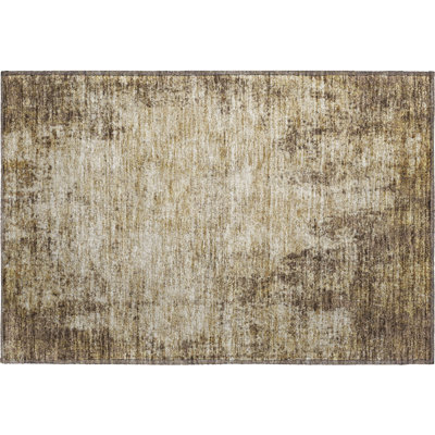 Tapis brun Prisco lavable à la machine de qualité supérieure