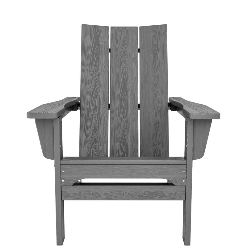 Bruce HDPE Folding Adirondack Chair, Gray
