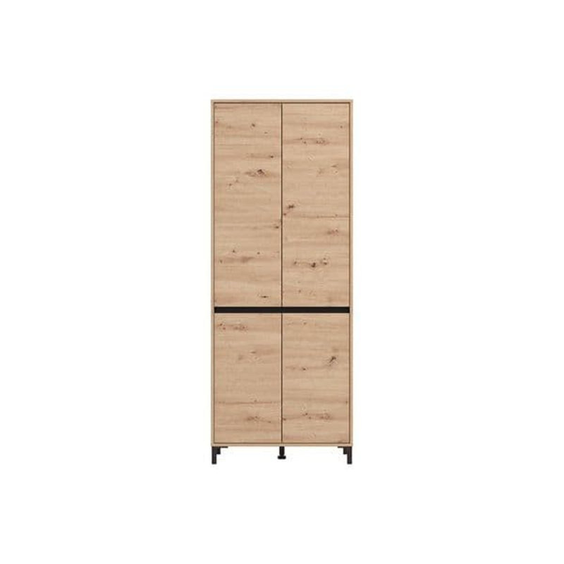 30 Pair Shoe Storage Cabinet, Light Yellow Wood