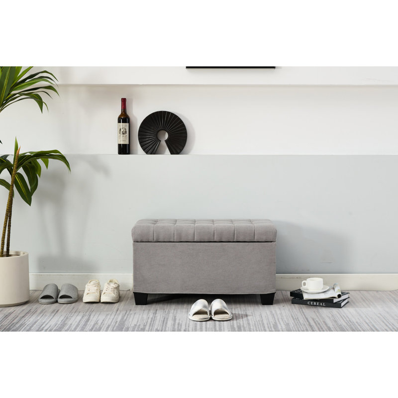 Siège de rangement polyvalent pour le salon - gris, 16 x 30 16,1 po, banc de rangement pour chaussures polyvalent, peu encombrant