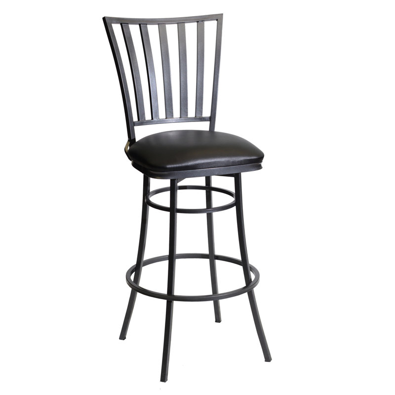 Konen Swivel Upholstered Counter Stool with Metal Frame, Bar Stool (30” Seat Height)
