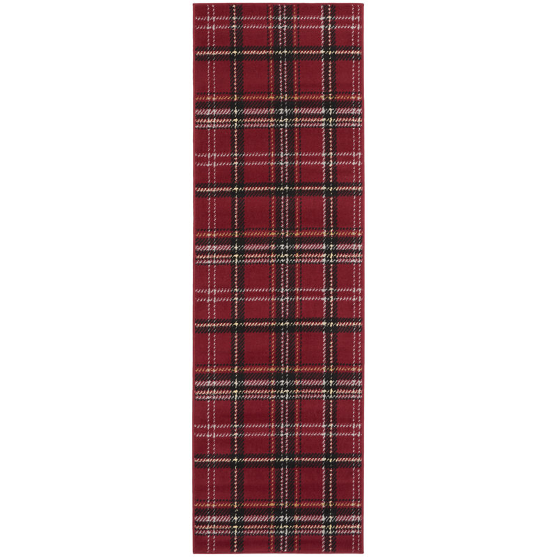 Hankinson Plaid Indoor / Outdoor Rug, Runner 2' x 6'