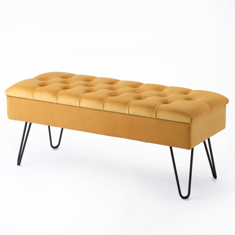 Emborough Upholstered Storage Bench, Orange, H44 x W100 x D30cm