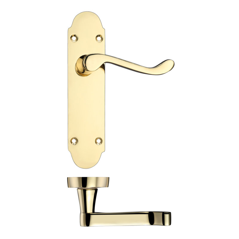 Patternsin Latch Door Handle, Electro Brass