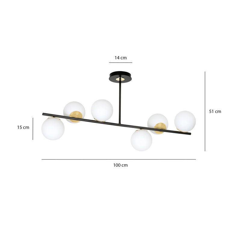 Gambier 6 - Light Unique/Statement Pendant, Black