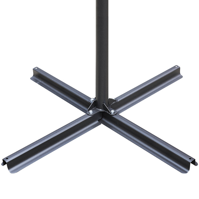 Parasol suspendu en porte-à-faux de 120 po avec base et parasol suspendu, Brun