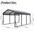 10 Ft. W X 15 Ft. D Metal Carport, Heavy-Duty Steel Frame, Outdoor Canopy Shelter