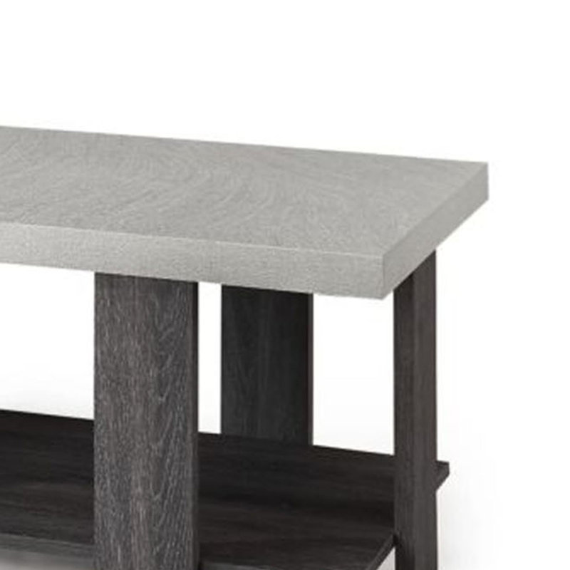Ensemble de tables basses et de tables de bout Birz 3 pièces, plateau en bois beige, base grise