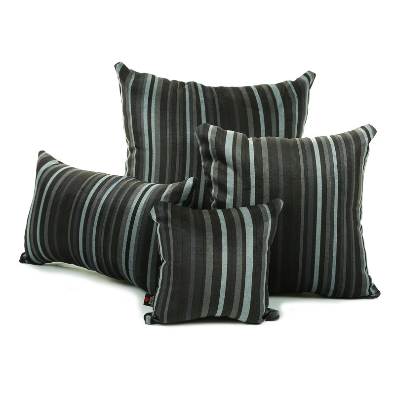 Alonzo Striped Square Throw Cushion, 28 x 28cm, Grey