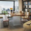 Noyer clair + noir + bois rectangulaire transparent + fer + bureau en acrylique-109539732