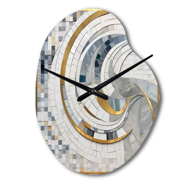 Horloge murale grise et jaune II, Grand