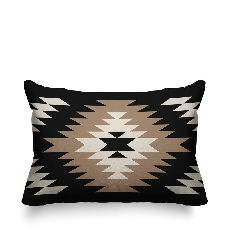 Coussin décoratif intérieur / extérieur Southwestern, Beige, H 14 po x l 20 po