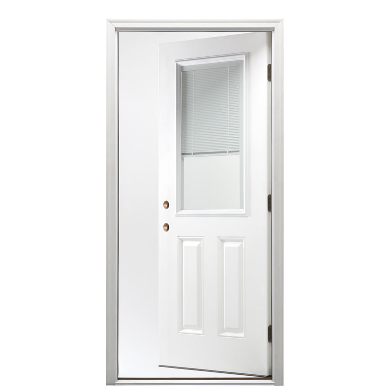 15-Lite Fibreglass Smooth 2-Panel Primed Fibreglass Prehung Front Entry Door, 80" H x 32" W x 1.75" D, Right Hand/Inswing