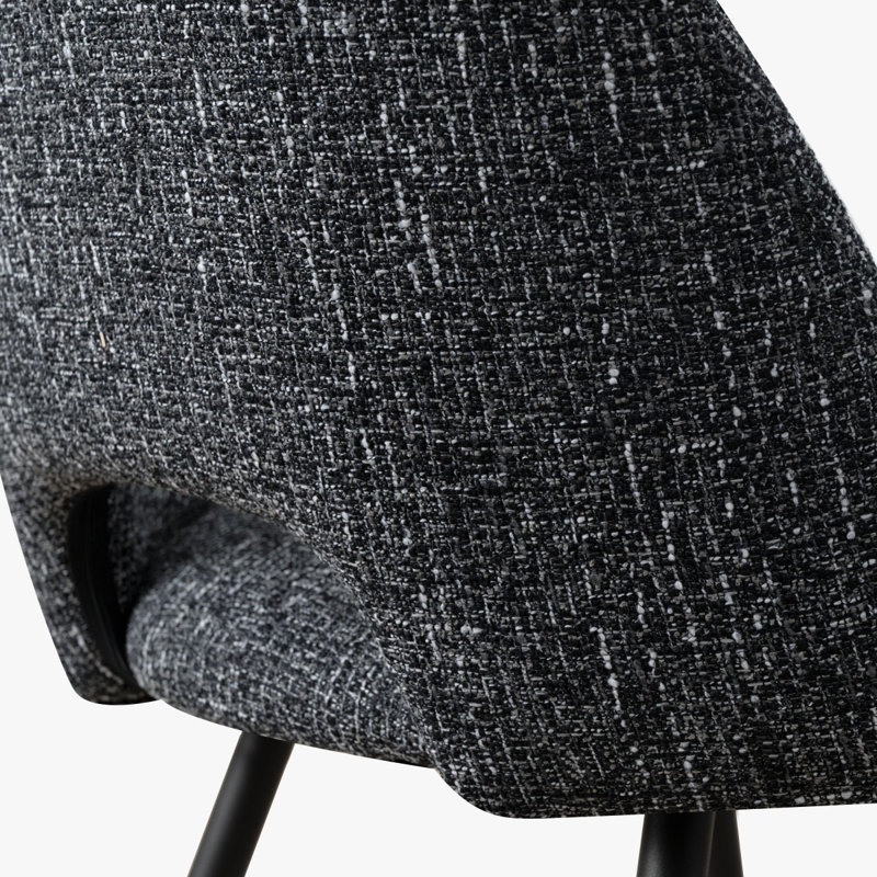 Chaises d'appoint rembourrées de 19 po en tweed, Noir