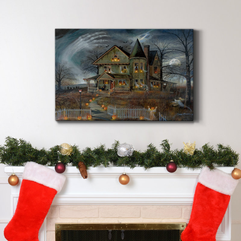 Toile tendue avec châssis Haunted House, H 60 po x l 40 po x P 1 po