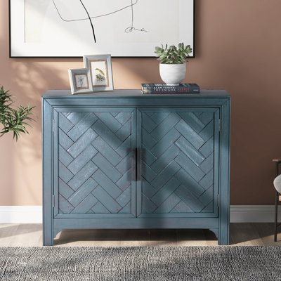 Ladzi 40'' Modern Cabinets Console Table with Unique Design Doors with 1 Adjustable Shelves