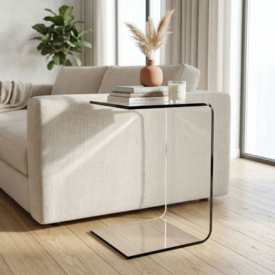 Acrylic C Shaped End Table
