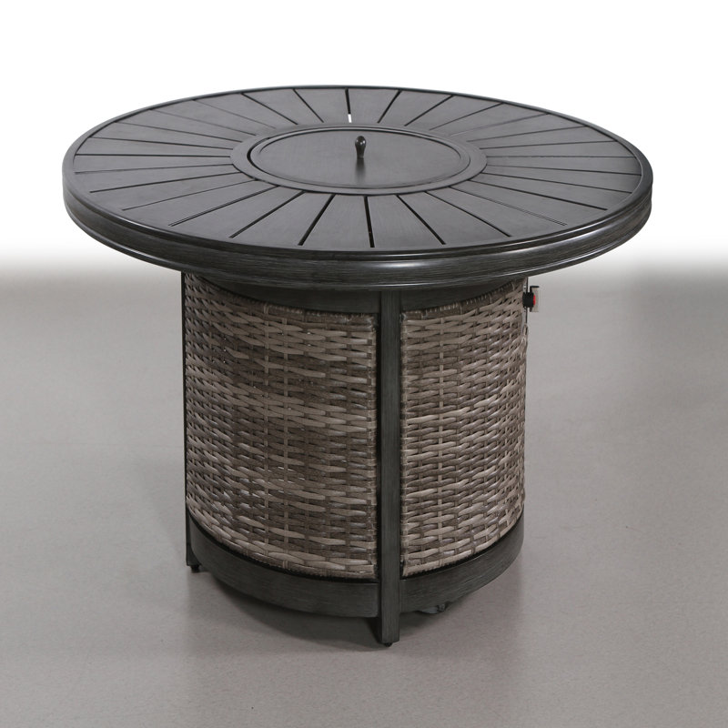 Table de foyer d'extérieur au propane, Gris, H 25 po x l 53 po x P 53 po
