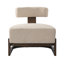 Fauteuil lounge Solven de style moderne du milieu du siècle, sans accoudoirs, avec piètement en bois courbé et coussin de dossier cylindrique, idéal pour le salon ou le coin lecture.-135338026-135338027
