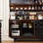 Black&Walnut Solid Wood Sintered Stone tabletop Sideboard