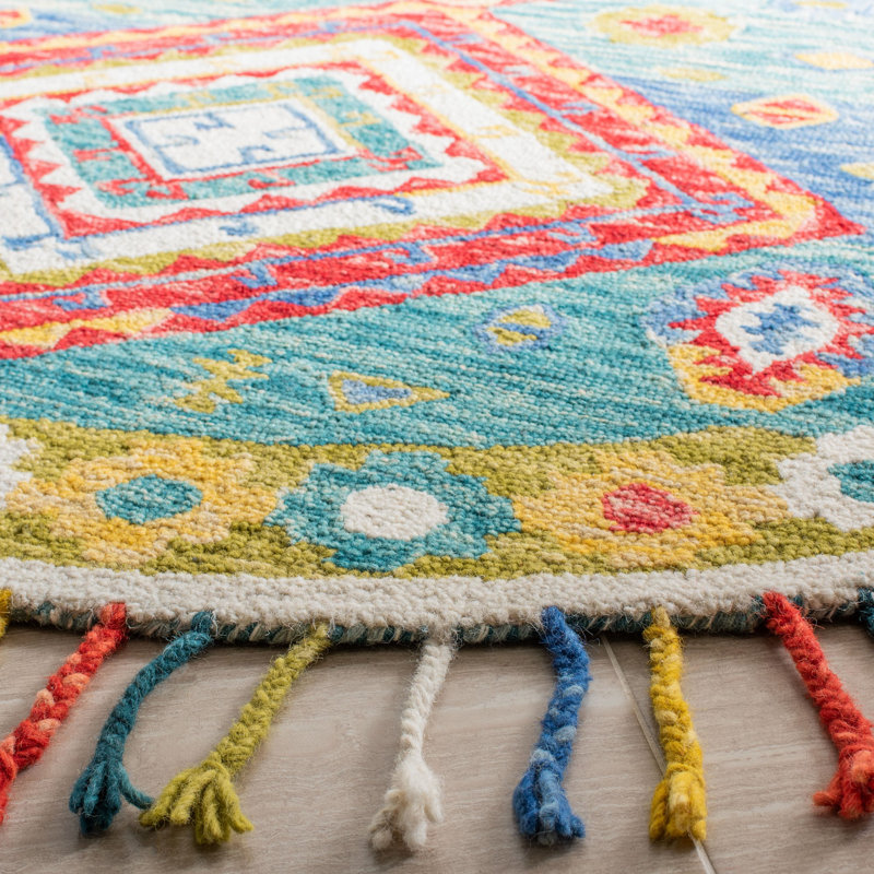 Tapis en laine touffeté à la main Vahakn, Rond 7 pi