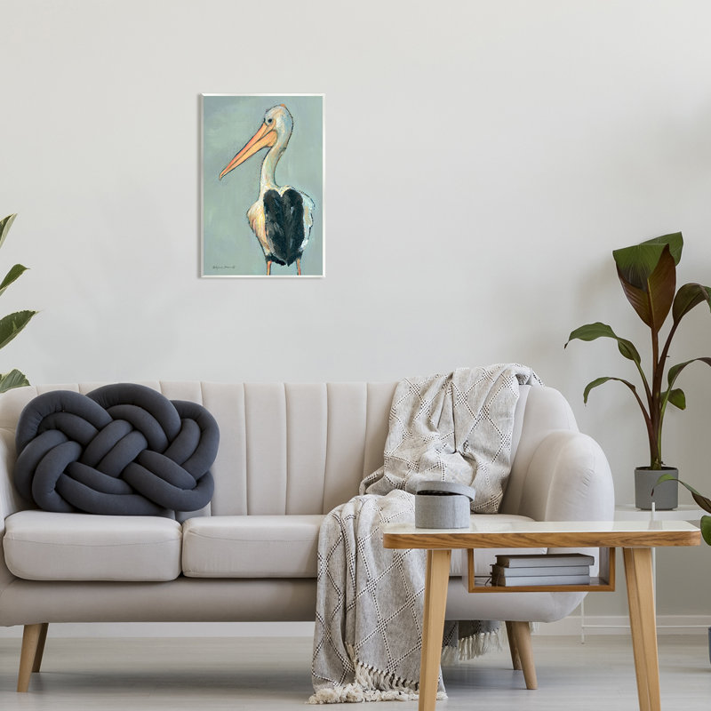Pélican, faune - peinture, H 19 po x l 13 po x P 0,5 po, Bois