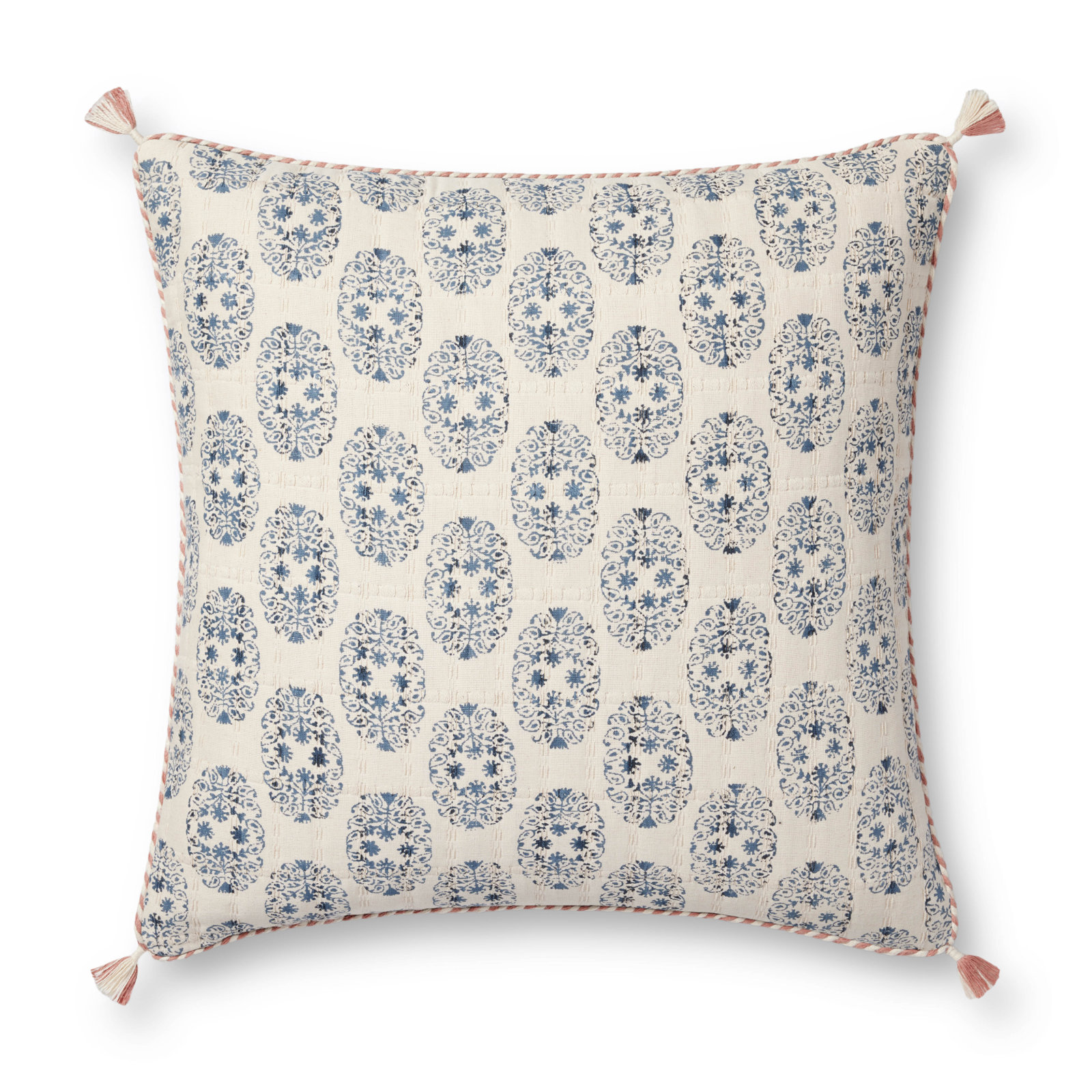 Tassels 100% Cotton Throw Pillow, Pillow Cover Only - No Insert