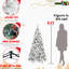 8ft Flocked Christmas Tree, 1445 Tips, 600 Warm White Led Lights, Snowy & Hard Needle Branches, Hinged Design, Heavy - Duty Metal Support