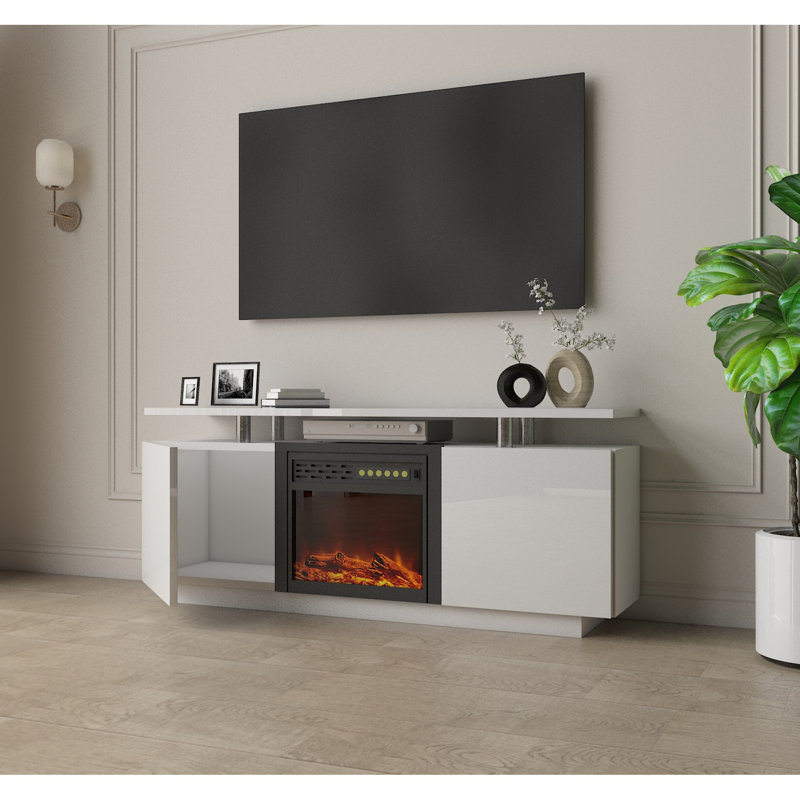 Meuble télé ajustable en verre réglable