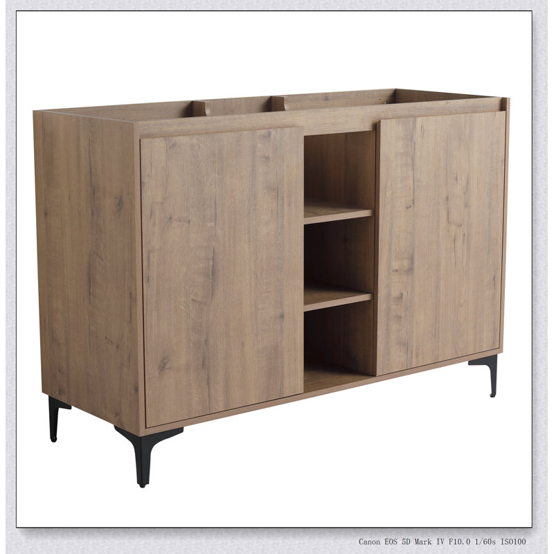 Meuble-lavabo à portes à fermeture douce, meuble-lavabo 48 po, BCB07148IMOX