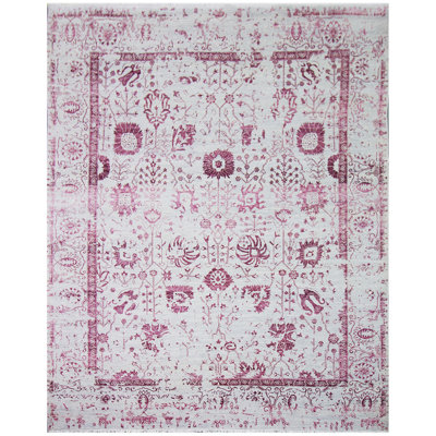 Oriental Area Rug in Silver