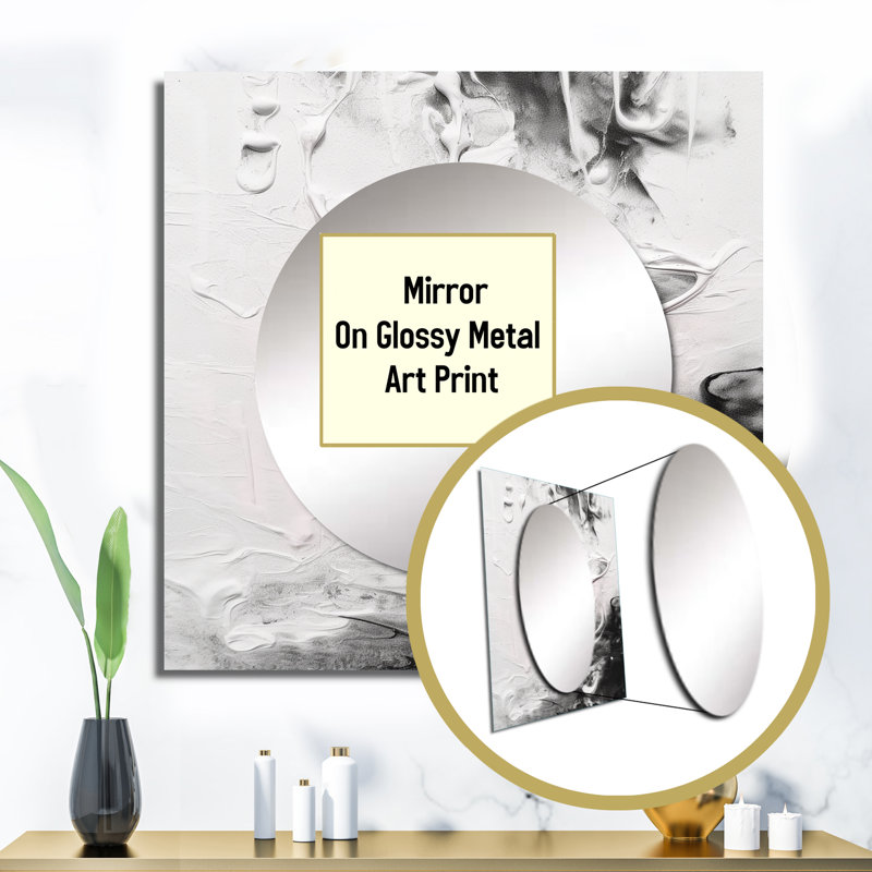 Miru - Grand miroir carré abstrait pour décoration murale, 23 po x 23 po
