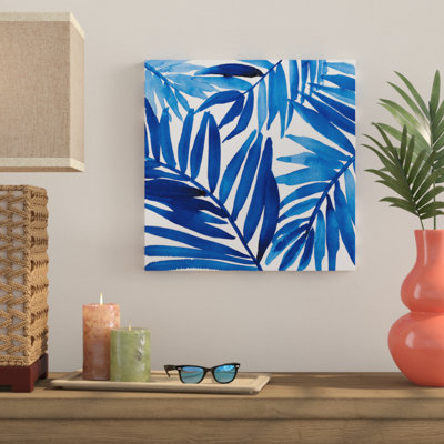 «Blue Palm Design I», reproduction de peinture à l'aquarelle