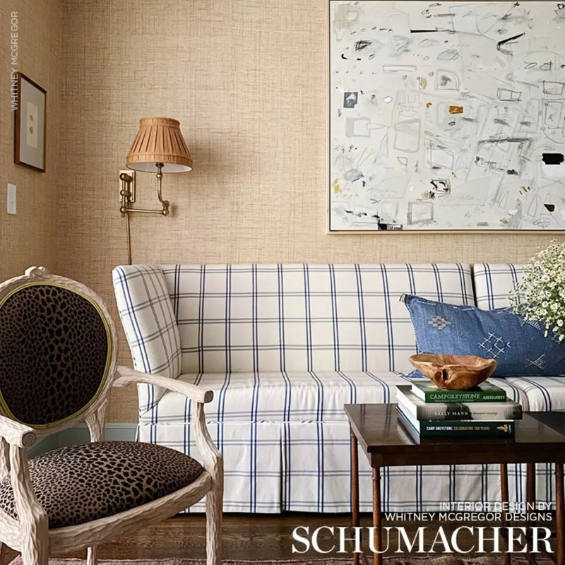 Luberon Plaid Fabric, Blue