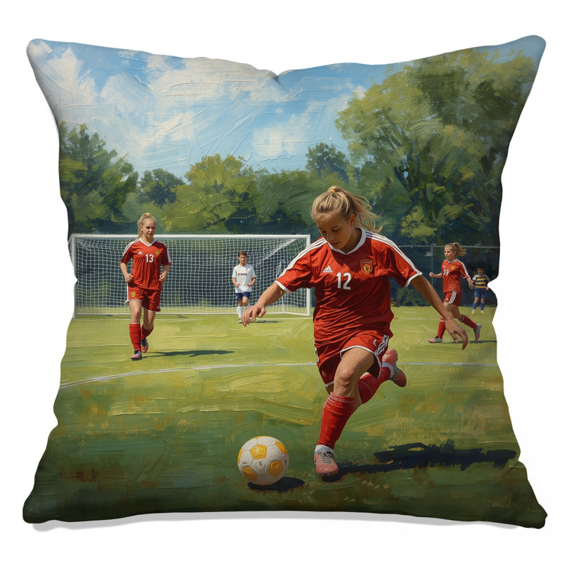 Coussins décoratifs jeu de soccer jeunesse, 20 po x 20 po