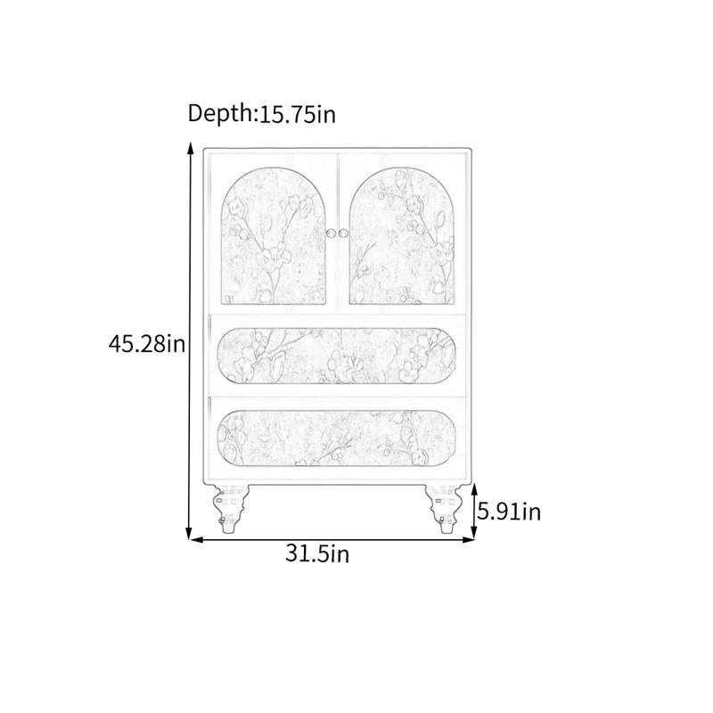 Armoire 2 tiroirs en pin massif