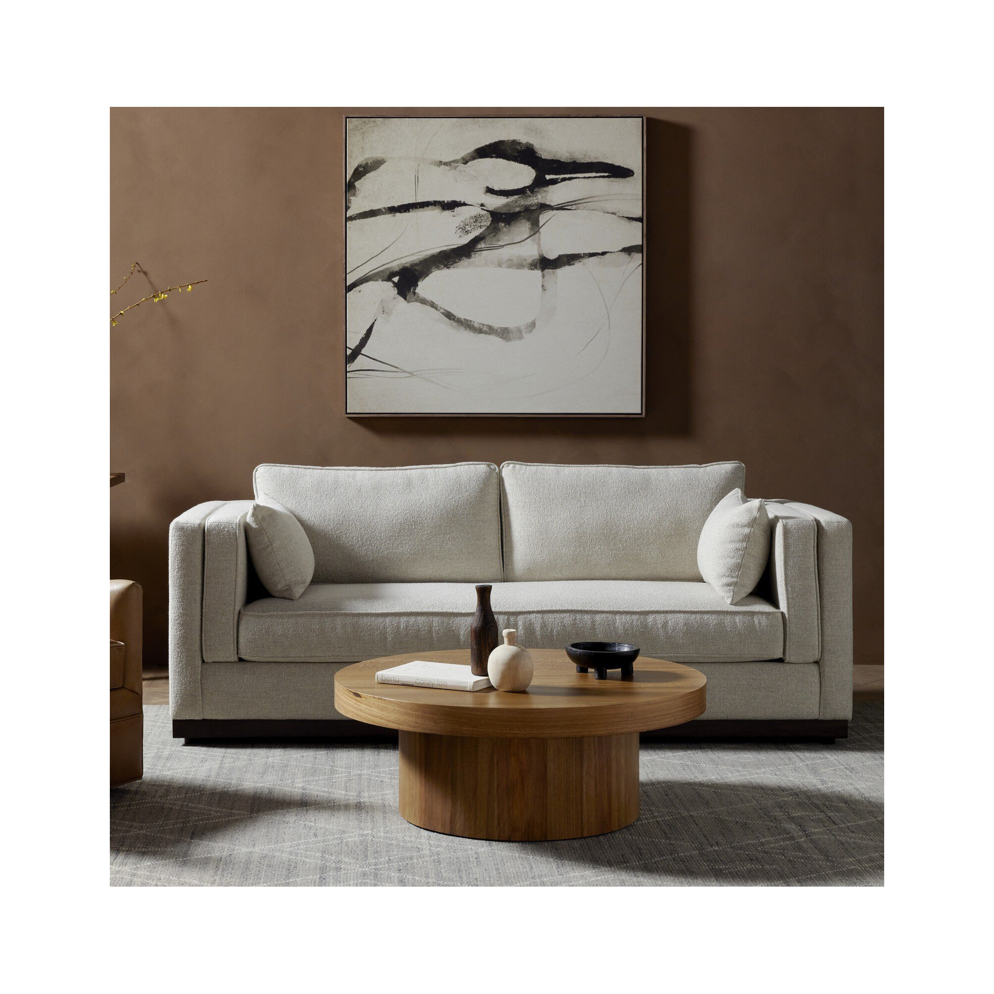 Dinah 87'' Upholstered Sofa, Nova Taupe 100% Polyester