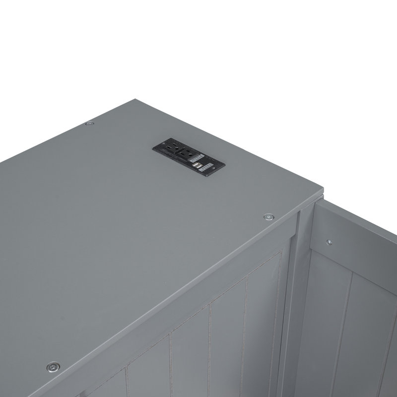 Lit de jour simple avec accoudoirs de rangement, lit gigogne et station de charge, gris