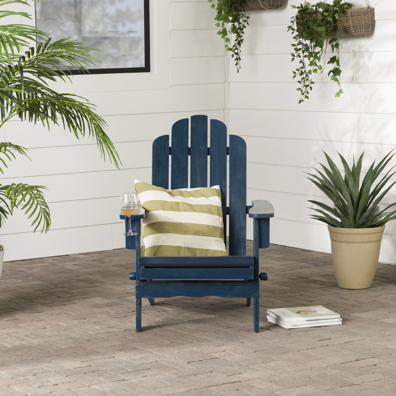 Abhisekh Outdoor Adirondack Chair, Navy Wash