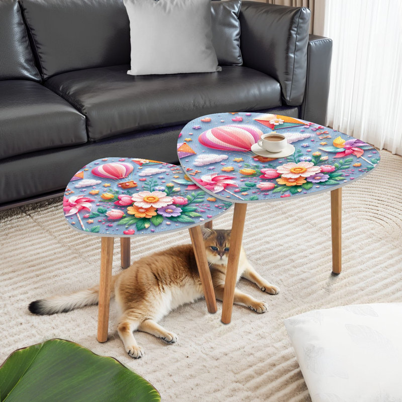 Ensemble de 2 tables basses gigognes Triangle