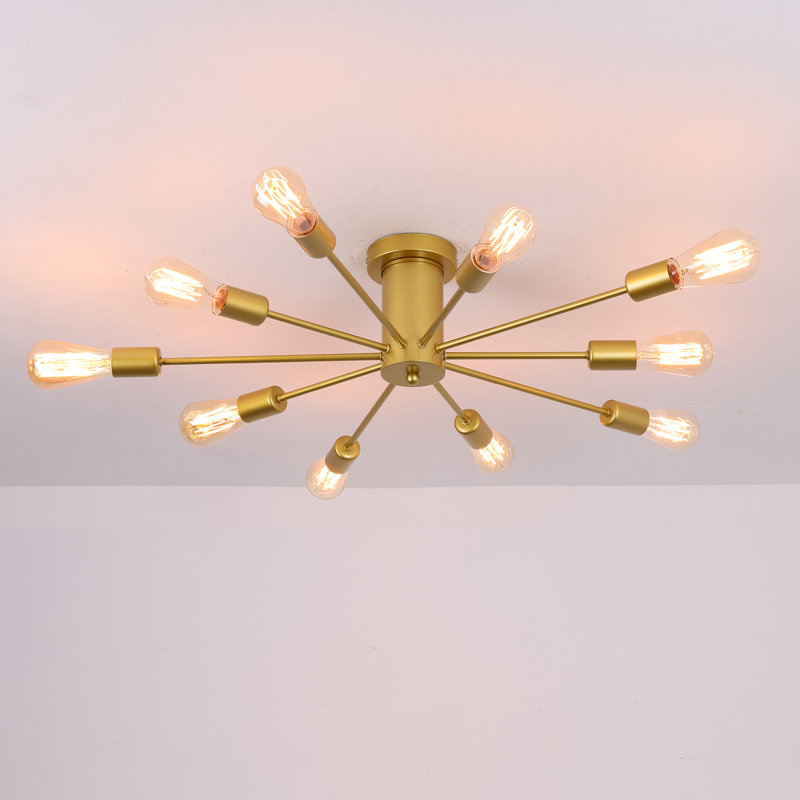 Sulen 10 - Light Dimmable Sputnik Sphere Chandelier, Gold