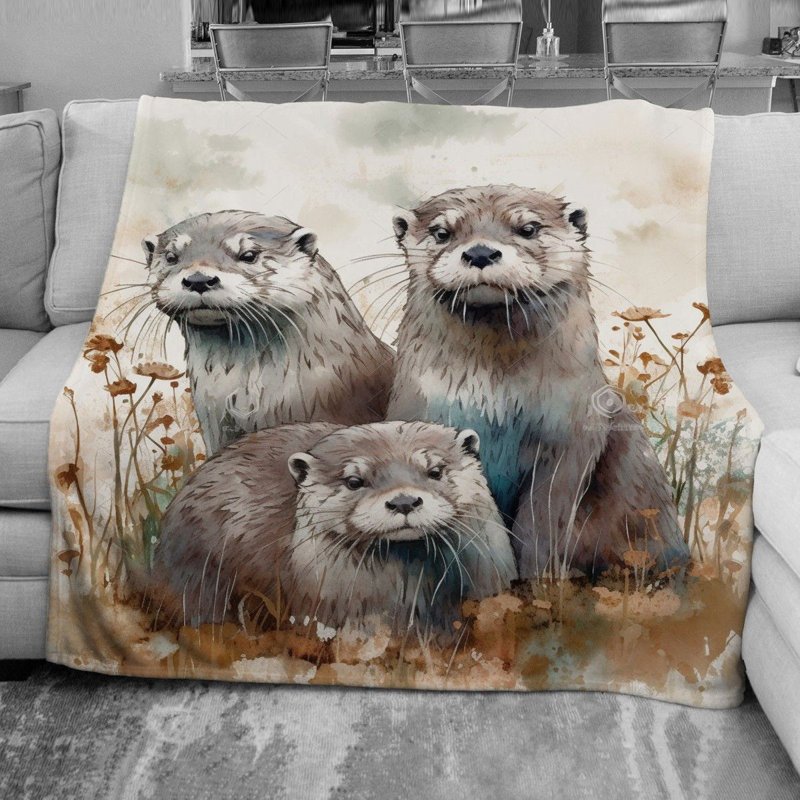  Otter Fleece Blanket, Twin