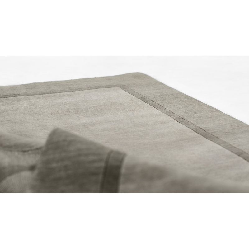 Zaley Handmade Tufted Wool Gray Area Rug, Rectangle 8' x 10'