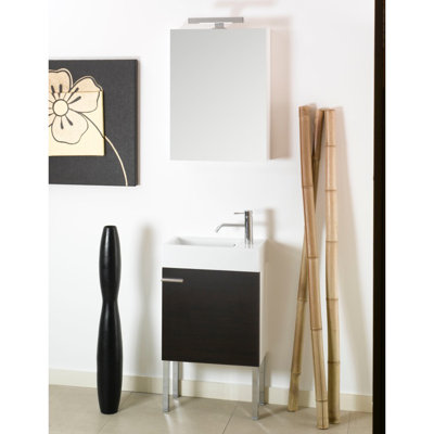 Lola 20.7 " W Free Standing Wall Mounted Single Double Single Vanity Bathroom Vanity With Ceramic Top with Mirror