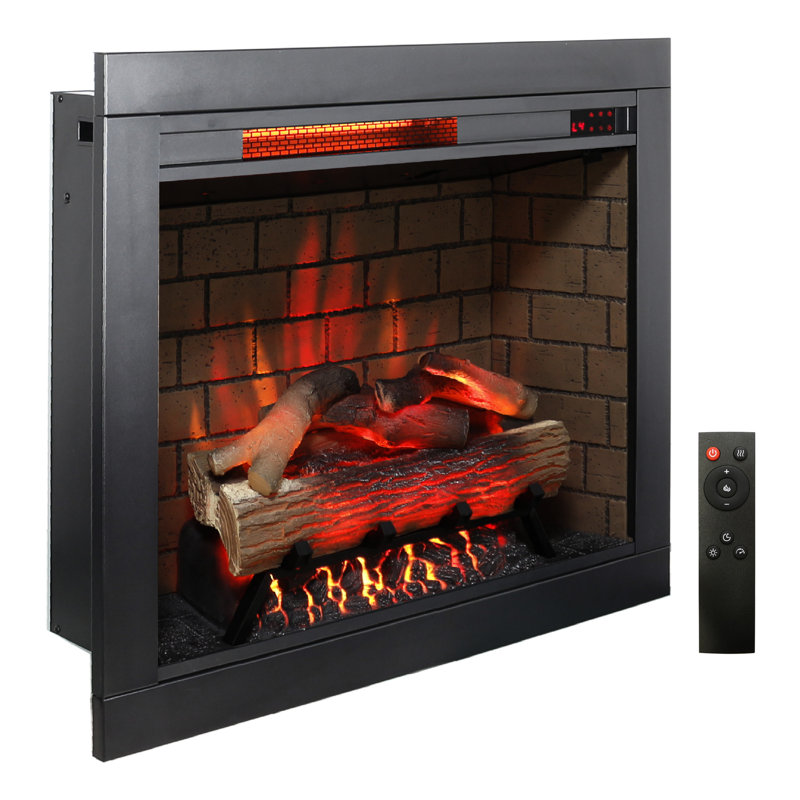 Foyer électrique de 28 pouces avec ensemble de garniture amovible, chauffage à panneau tactile, foyer sans fumée, flamme réglable et luminosité de lit de braise, 1 500 W de chaleur, 5 000 / H, 400 pieds carrés Pi. Plage de chauffage, 3 installation