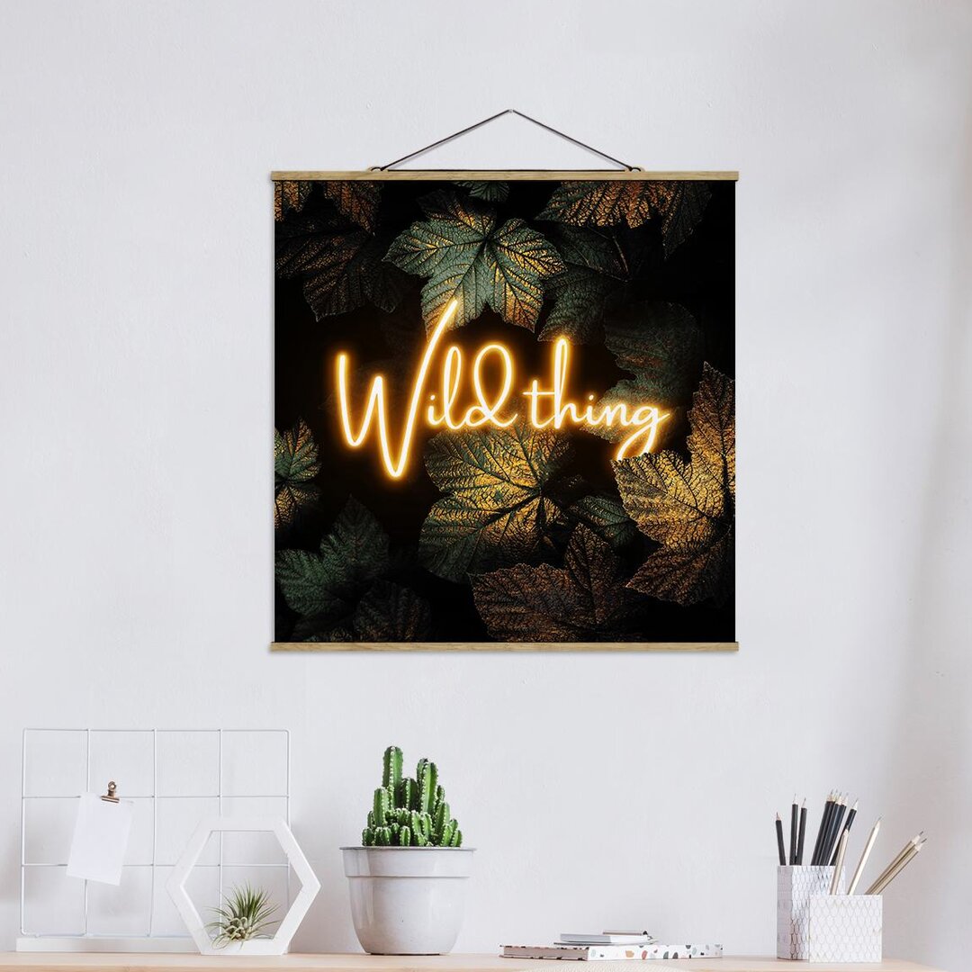 Typografische Kunst Wild Thing Golden Leaves von Elisabeth Fredriksson