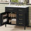 Freestanding Bathroom Vanity with Ceramic Sink Top, Flip Drawer Storage Cabinet and Adjustable Shelf