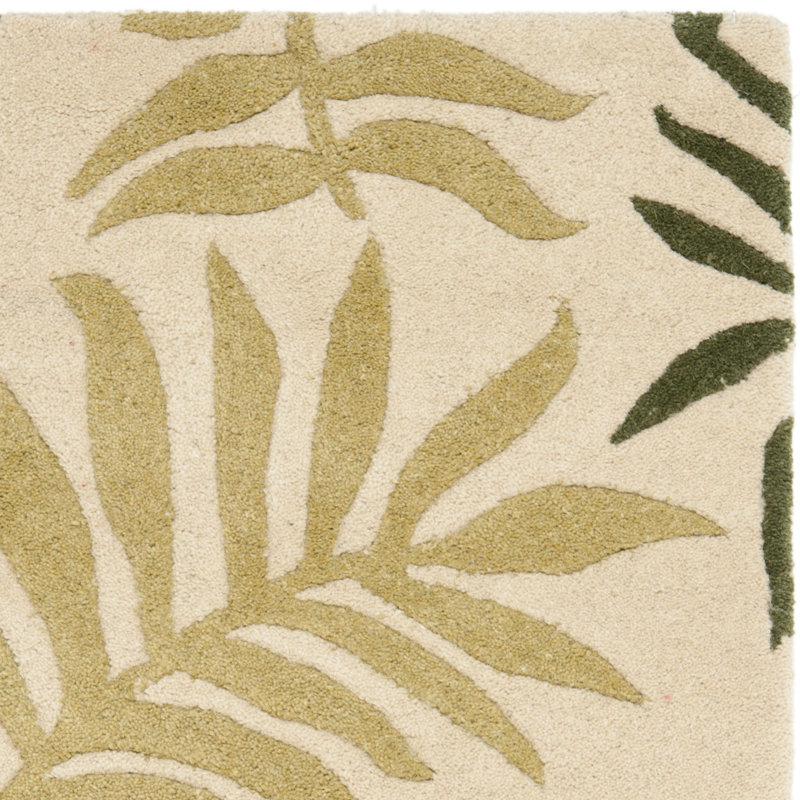 Luckey Hand Tufted Wool And Viscose Floral Rug, Rectangle 2' x 3'