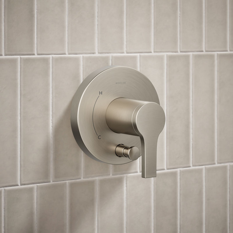 Ensemble de garniture de douche Elite Rite-Temp avec inverseur à bouton-poussoir, sans pomme de douche, Nickel brossé